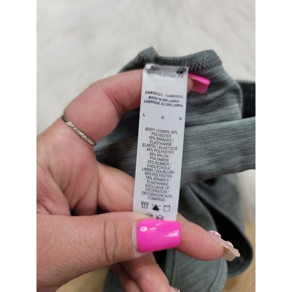Nike Swoosh Futura Racerback Sports Bra Women's Size Large Gray /Black
